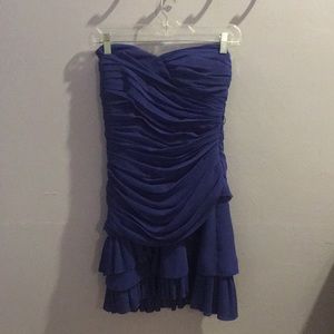 Strapless royal blue dress